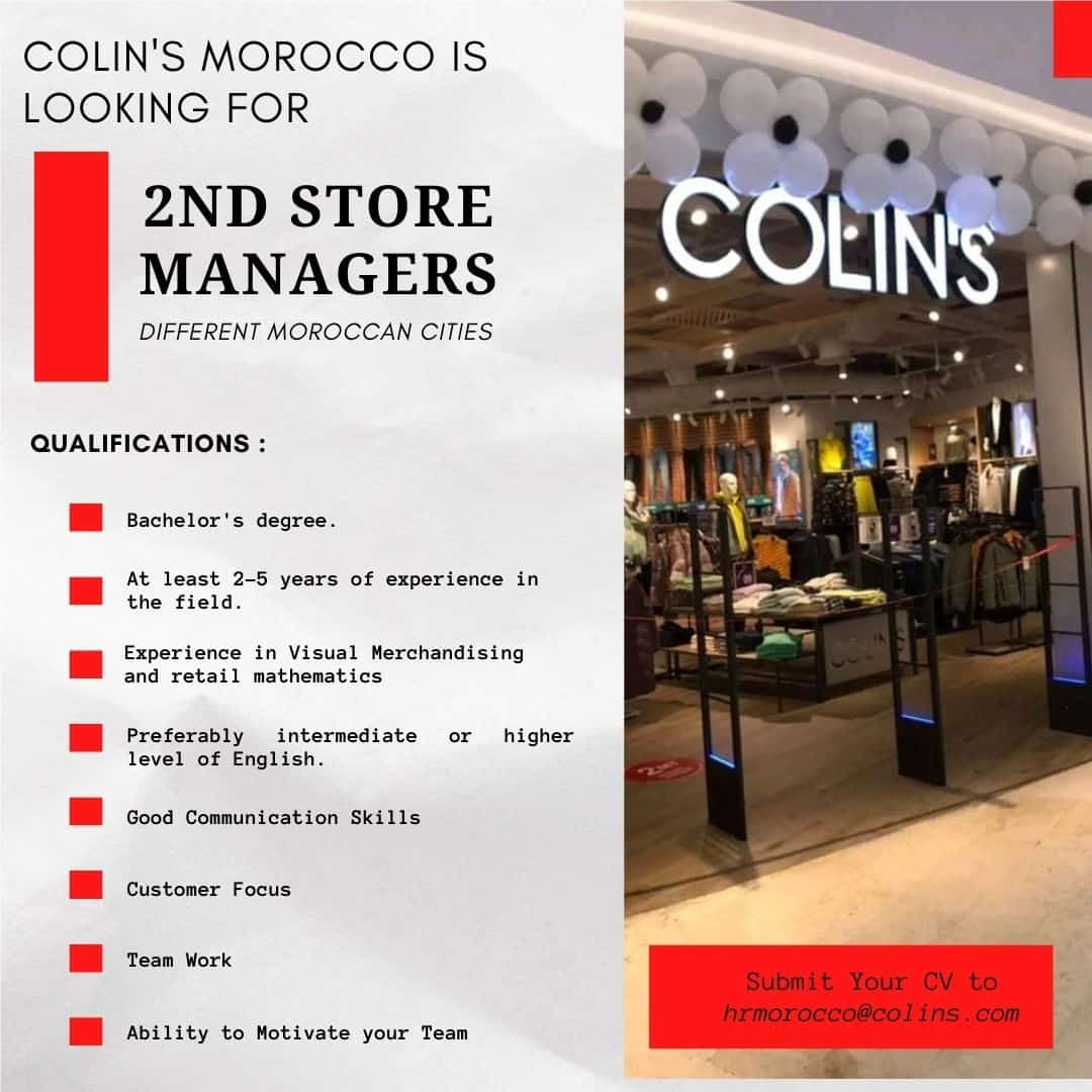 Colin's Morocco recrute des Assistants Store Managers